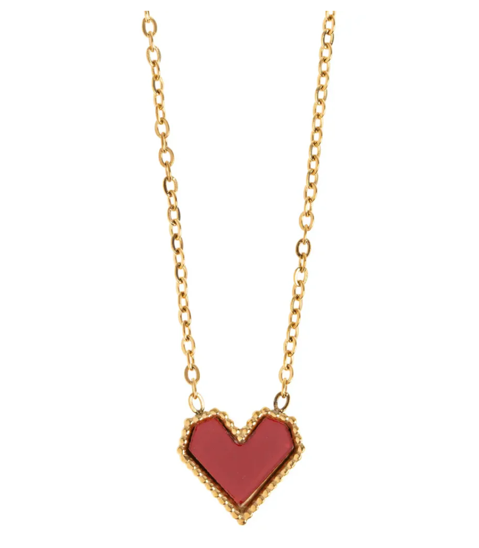 timi Sarah Red Hearts Necklace